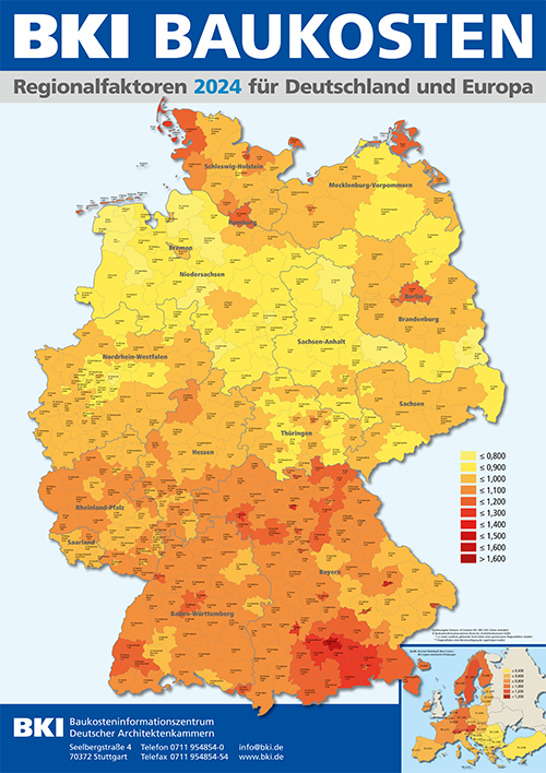 BKI Baukosten Regionalfaktoren 2024 (Poster) BKI