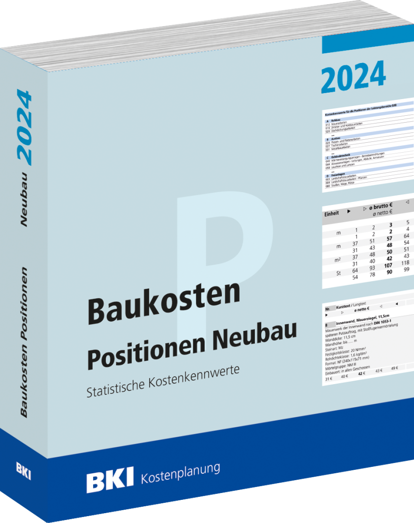 BKI Baukosten Positionen Neubau 2024 BKI